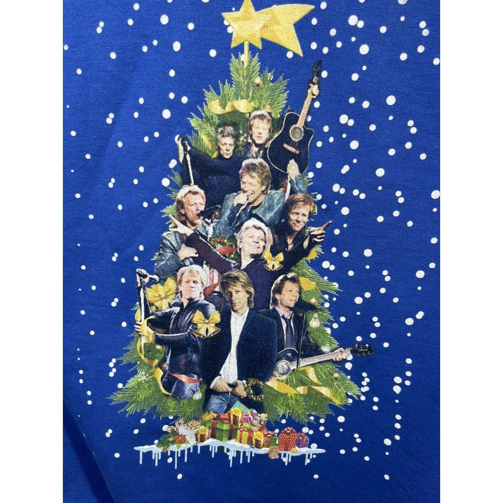 Jon Bon Jovi Christmas Sweatshirt For‎ The True Fan Royal Blue Size Large